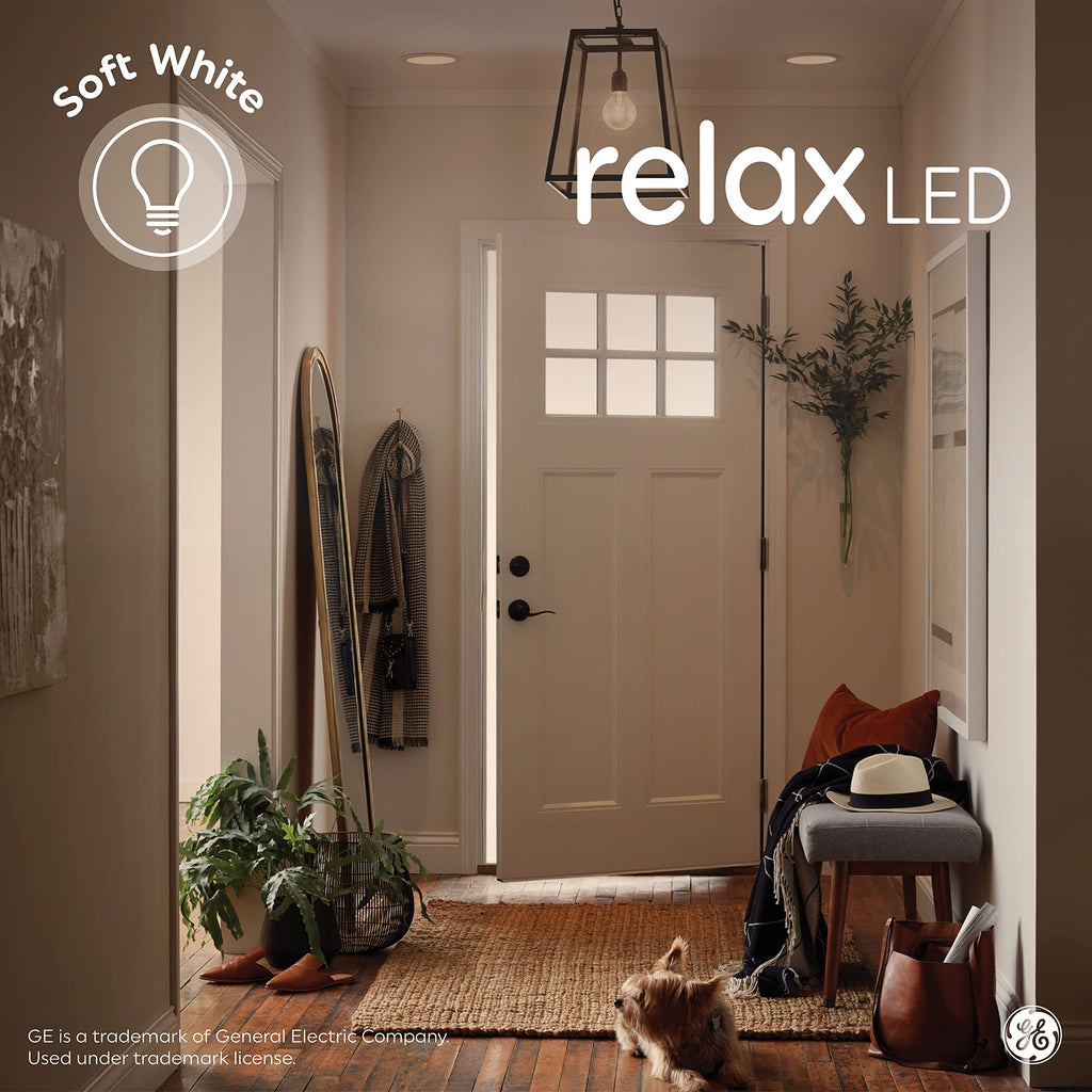 GE Relax LED Light Bulb, 65 Watt, Soft White, BR30 Indoor Floodlight (4 Pack)