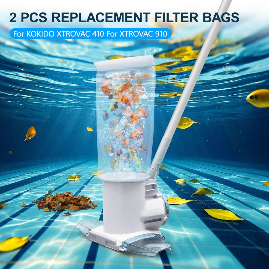 YIBEICO 2 PCS Replacement Filter Bags for KOKIDO XTROVAC 410 for XTROVAC 910, 250 Microns and 75 Microns Filter Bags Set
