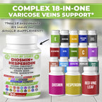 Dash of Vigor 18-in-1 Diosmin Hesperidin Supplement, Quercetin with Bromelain, Zinc, Vitamin C with Rutin Supplement, Horse Chestnut Extract, Butcher's Broom Extract, USA, 60 Capsules