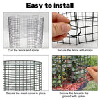 6 Sets of 24'' x 12'' Garden Plant Protectors from Animals with Detachable Covers, Metal Plant Cage Chicken Wire Cloche with Ground Stakes and Nylon Tie, Wire Plant Cage to Keeping Bunny Animals Out