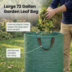 Gardzen 3 Pack 72 Gallon Garden Waste Bags Reusable Heavy Duty