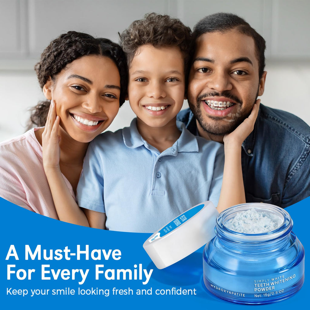 Enamel-Safe Teeth Whitening Powder - Hydroxyapatite - Gentle on Teeth - No Sensitivity Formula - Removes Stains - Long-Lasting Freshness - Breath Freshening Whitening Powder- 15g