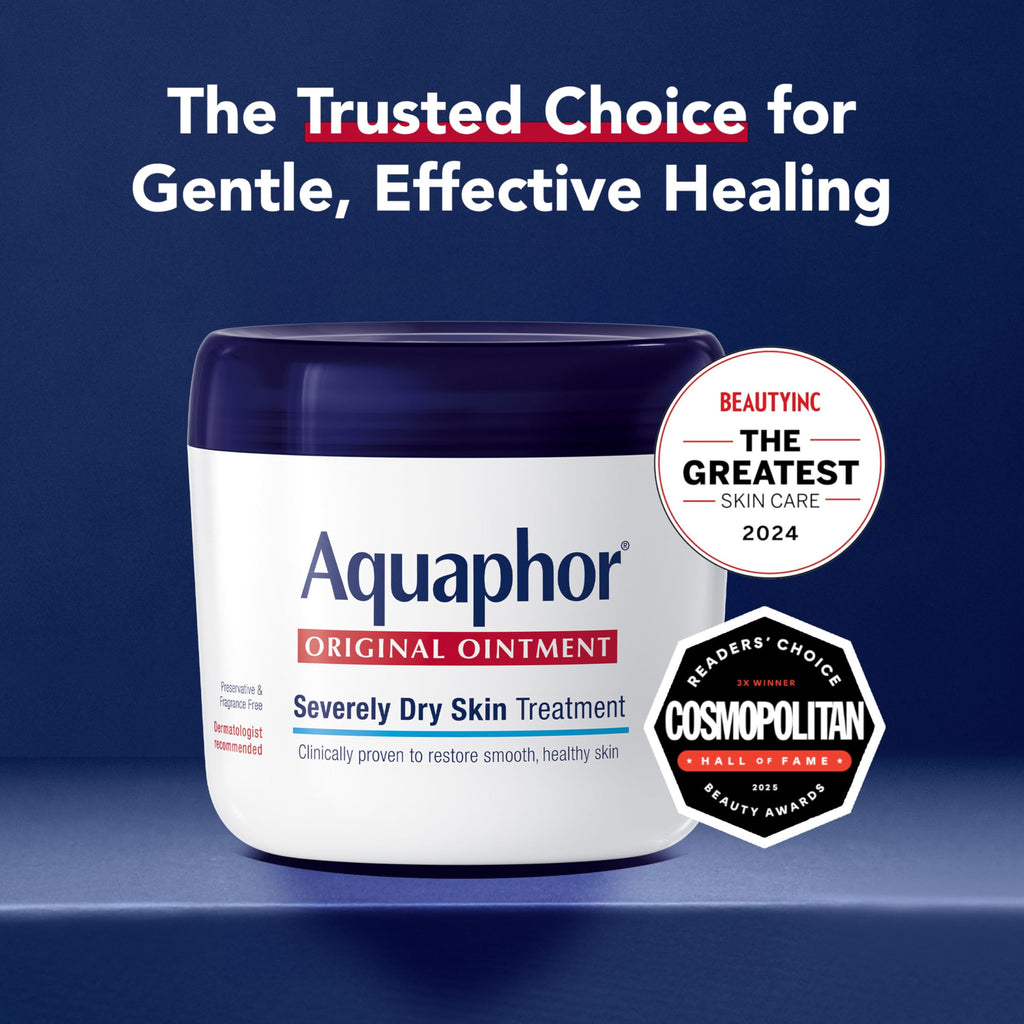Aquaphor Healing Ointment, Advanced Therapy Skin Protectant, Multi-Purpose Healing Ointment and Body Moisturizer, For Dry, Cracked Skin, Minor Cuts and Burns, 14 Oz Jar