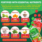 Super Greens Gummies, Daily Green Superfood Supplement w/Spirulina, Chlorella, Mushrooms, Probiotics, Multivitamins, 50+ Super Greens & Veggies Gummies to Boost Immunity, Energy & Gut Health, 120cts