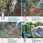 Gardening Tools, Carsolt 10 Piece Heavy Duty Stainless Steel Garden Tools Set with Ergonomic Rubber Handle. Variety of Gardening Hand Tools with Gift Box Ideal Garden Gifts for Women