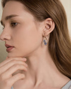 Forget-Me-Not and Queen Anne's Lace Pressed Wildflower Earrings | Drop Dangle Earring For Women Girls | Pressed Flower Teardrop Jewelry Dry Flowers | Personalized Handmade Jewelry | Gift for Woman