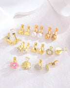 Jannisa 18 Pairs Clip on Earrings for Women Teens Girls (gold)