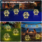 Cootway Floating Pool Lights, 15 Inch Warm White Solar Pool Light that Float, IP68 Waterproof Inflatable Light Up Pool Balls, Float or Hang Solar Floating Lights for Pool, Wedding, Party Decor - 2PC