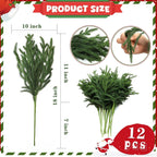 LZNPA 12 Pcs Realistic Christmas Pine Branches Natural Droopy Soft Bendable