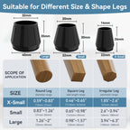 24PCS Extra Small Silicone Chair Leg Floor Protectors for Hardwood Floors, Thicken Rubber Chair Leg Cap Covers, Non Slip Furniture Leg Pads to Protect Wood Tile Floors from Scratches and Reduce Noise