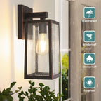 MAXvolador Outdoor Wall Sconce, Large Exterior Waterproof Wall Lantern Light Fixture, Oil Rubbed Bronze Porch Lights, Anti-Rust E26 Patio Lighting, 2 Pack