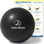 ProBody Pilates Small Exercise Ball - 9 Inch Workout Ball for Stability, Barre, Yoga, Core & Physical Therapy, Home Gym & Office Use (Black)