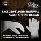 Caiman Premium Goat Grain TIG/Multi-Task Welding Gloves, Split Cowhide Back, 4-Inch Extended Cuff, White/Gold, Large (1540-5)