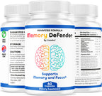 (3 Pack) Memory Defender Capsules, MemoryDefender Advanced Brain Support Pills, All Natural Premium Supplement, Memorydefender Maximum Strength Multivitamin Daily Wellness, 180 Capsules for 3 Months