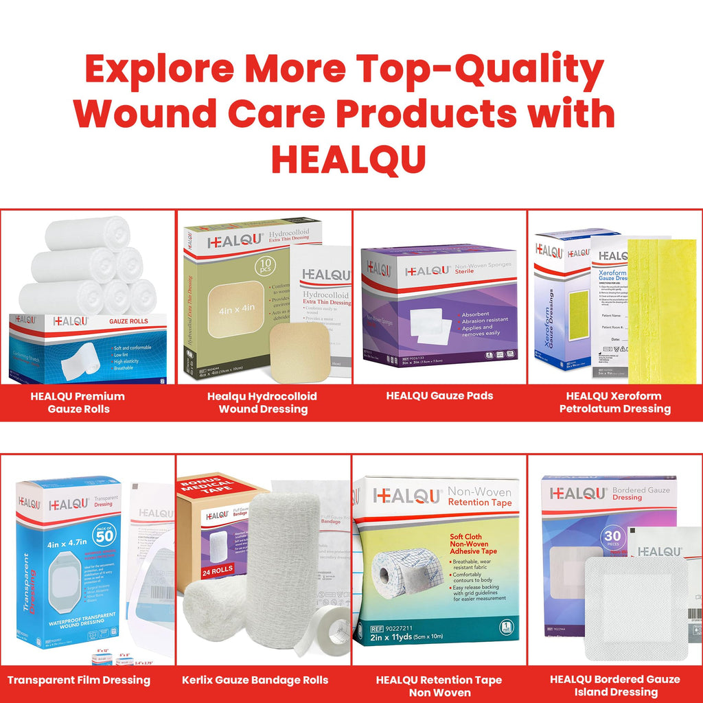 Healqu Silk Like Medical Tape - Durable Cloth Medical Tape - 1 in x 10yd, 4 Rolls - Surgical Tape Woven for Strongly Holding Large Dressings, Securing Splints, and Ideal for Long-Term Care