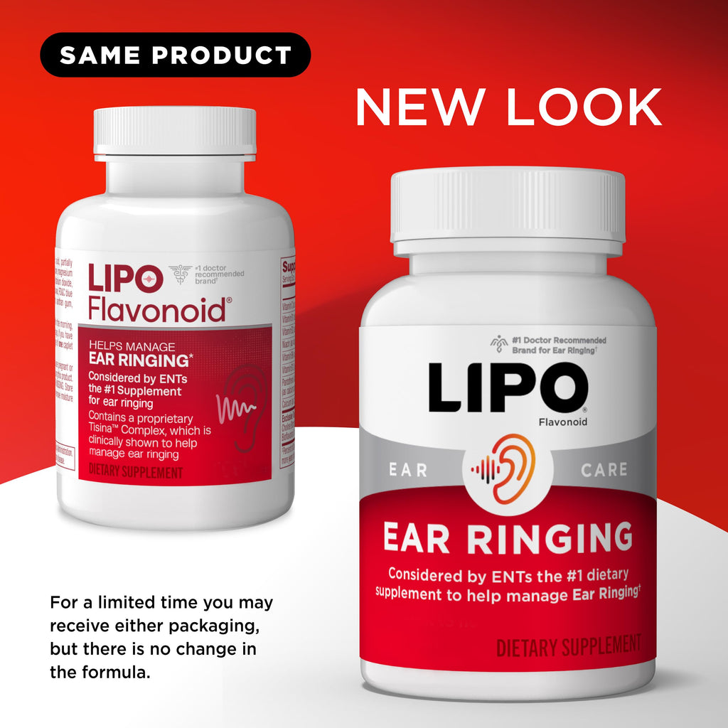 Lipo Flavonoid Ear Ringing - Doctor-Recommended for Ringing Ears – Clinically Proven Lemon Bioflavonoid Complex with Vitamins C, B1, B2, B6, B12, & Calcium - 500 Caplets