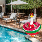 GANSHAYA Hawaiian Porch Goose Outfits Summer Bikini Goose Outfit Fits 23" Goose Statue with Hat Sunglasses & Swimming Ring for Cement Yard Decor(Watermelon)