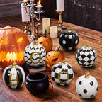 DAZONGE Set of 6 Ceramic Halloween Pumpkins Halloween Decorations Indoor