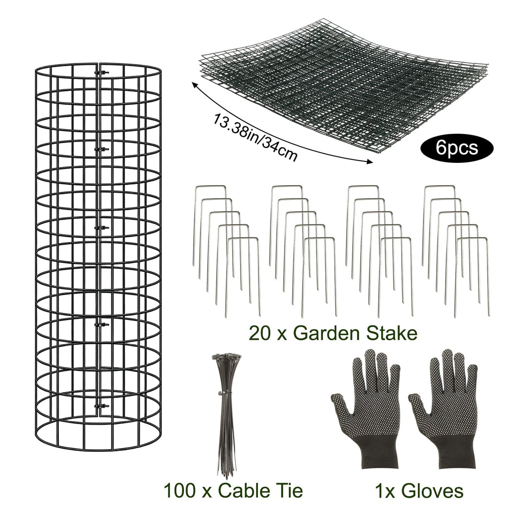 Augshy 10-Pack Tree Trunk Protectors, 17 × 13 Inch Expandable Metal Guard