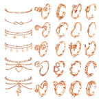 ORAZIO Toe Rings Ankle Bracelets for Women Rose Gold Adjustable Anklet