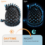 Waaaandefu 3D Printed Dragon Glow in The Dark with Matching Egg – UV Reactive 3D Printed Dragon Egg Set – Upgraded 2025 Collectible for Fantasy Fans
