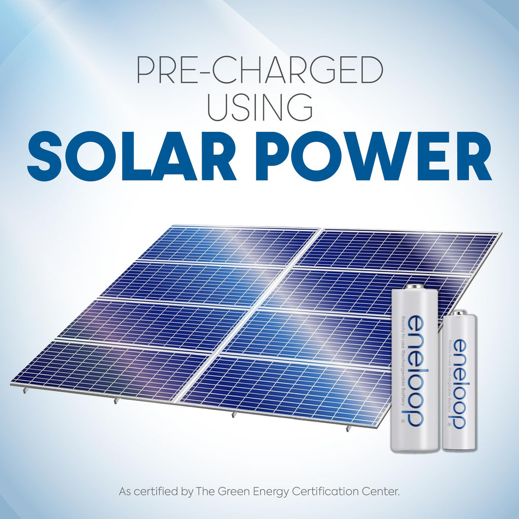 Eneloop Panasonic BK-4MCCA8BA AAA 2100 Cycle Ni-MH Pre-Charged Rechargeable Batteries, 8-Battery Pack