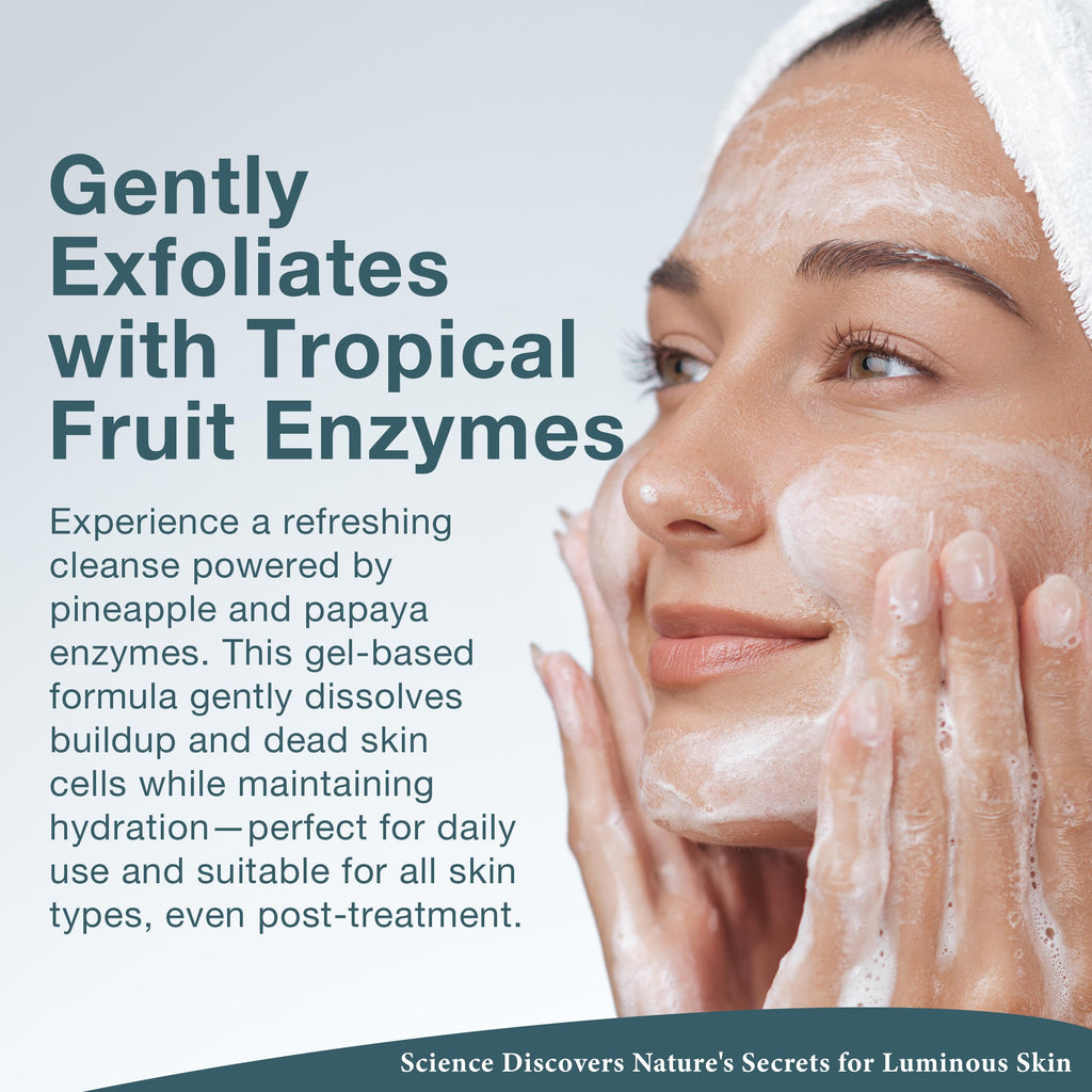 Lira Clinical BIO Enzyme Cleanser for Sensitive Skin Control - Papaya Enzyme Gel Face Wash - Hydrophilic Exfoliating Facial Cleanser - Deep Cleansing Skincare with Hydrating Care - 6 Oz