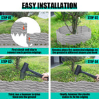 20-Pack No Dig Garden Edging Borders,20FT Plastic Lawn Edging