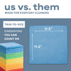 S&T INC. 50 Pack Microfiber Cleaning Cloth, Bulk Towels for Home, Reusable Microfiber Towels for Cars, Cleaning Rags, Assorted, 11.5 Inches x 11.5 Inches, 50 Count