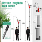 Pole Saw for Tree Trimming, 2-in-1 Tree Pruner with Saw & Pruning Scissors, 10FT Tree Trimmer, Quadruple Pulley System for High Branch Trimming, Yard, Garden & Orchard