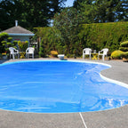 Goplus Pool Cover, 12 x 24 FT Solar Blanket 12 Mil with Carrying Bag for In-Ground and Above-Ground Swimming Pools, Rectangle Hot Tub SPA Thermal Blanket, Blue Bubble