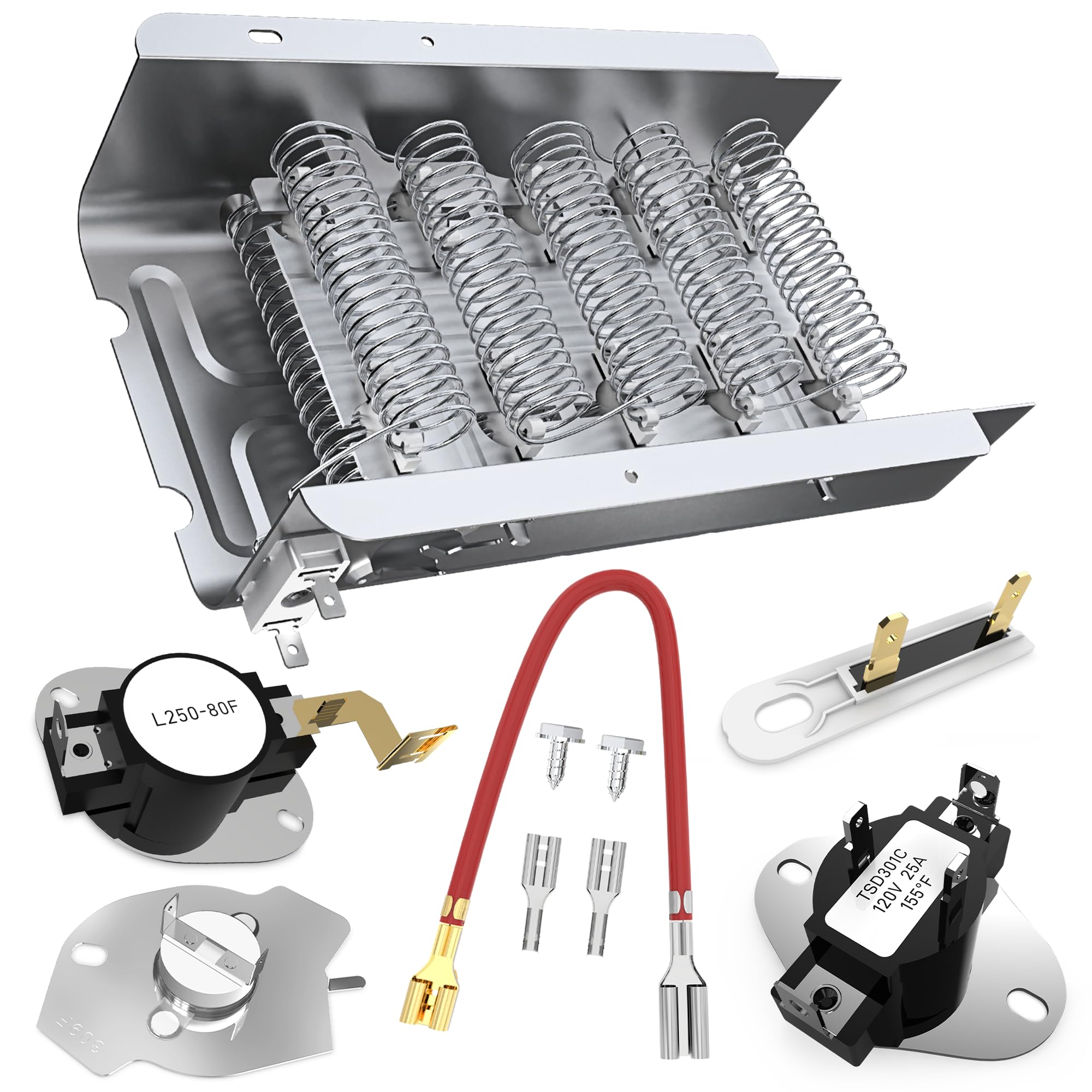UPGRADE 279838 Dryer Heating Element for Whirlpool Wed4815ew1 Maytag Centennial Medc215ew1 Kenmore 70 80 Series Model 110 Amana Ned4655ew1 Roper Admiral, Replaces W10724237 2406026 3403585 3398064