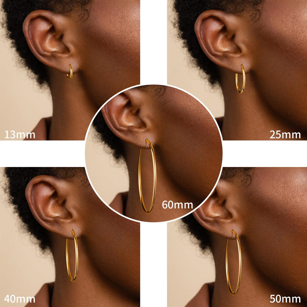 M MOOHAM Hoop Earrings for Women, Hypoallergenic 14K Gold Plated Earrings