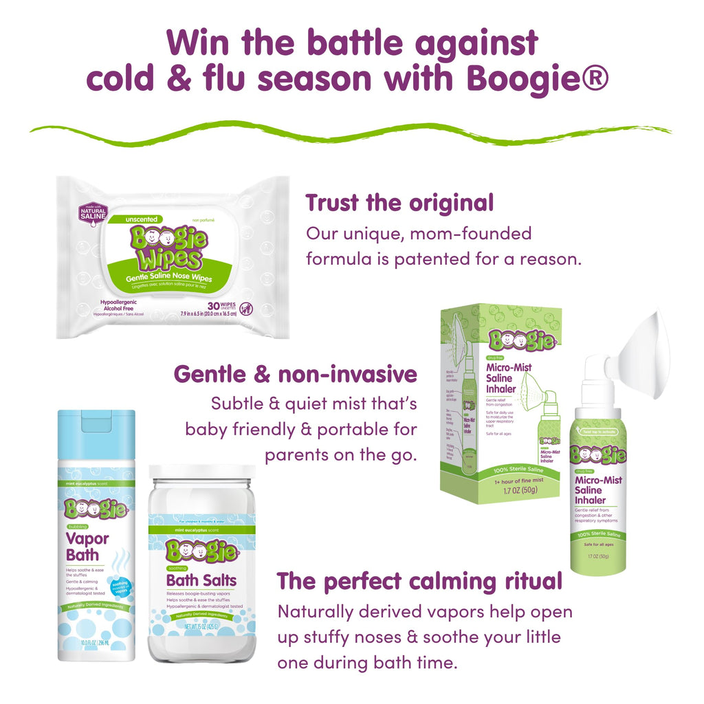 Saline Nose Wipes by Boogie, for Baby & Kids, Face, Hand & Body, FSA/HSA Eligible, Made with Vitamin E, Aloe, and Natural Saline, Lavender Scent, 30 Count (Pack of 3)