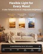 EZVALO Picture Light for Wall, 4800mAh Rechargeable Wireless Remote, 16‘’ Dimmable Magnetic LED Art Display Light with 3 Color Temperatures, for Gallery, Living Room, Bedroom, Hallway (Gold)