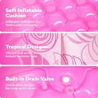 SLOOSH Inflatable Swimming Pool,5.5ft x 20 Inch Full-Sized Blow Up Durable Thickened Luxury Above Ground Family Pool with Comfortable Backrest for Summer Water Party Backyard Garden Lawn,Pink