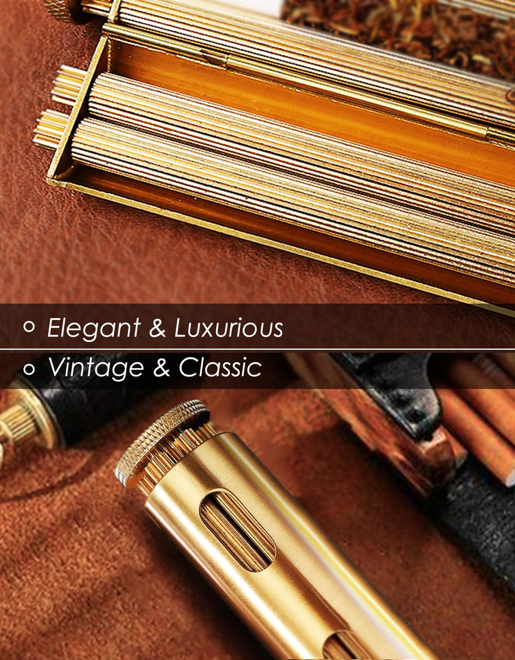 Vintage Za Roller, Za Wheel Roller, 2025 New Pure Copper Roller Machine, Solid Brass Roller, Use with 70 mm Papers, Elegant and Luxurious Roller for Men and Women