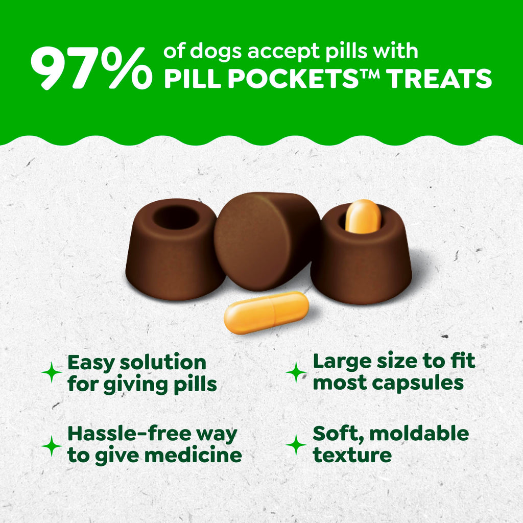 Greenies Pill Pockets Large Size Dog Treats, Hickory Smoke, 15.8 oz