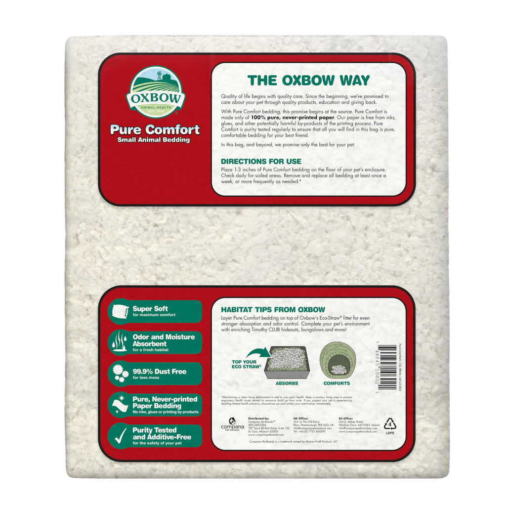 Oxbow Small Animal Bedding, Hamster, Guinea Pig, Rabbit, White, USA, 72 L