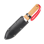 Nisaku NJP651 Hori Weeding & Digging Knife-Hardened HRC58 Edition, Authentic Tomita (Est. 1960) Japanese Stainless Steel, 7.25" Blade, Wood Handle, w/Premium Leather Sheath