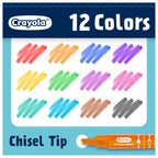 Crayola Take Note Dry Erase Markers for School (12ct) Teacher Classroom Supplies, Chisel Tip Whiteboard Markers, Must Haves