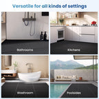 Jocoevol 60-Pcs Interlocking Tile, Indoor/Outdoor Drainage Interlocking Floor Tiles 11.8" x 11.8", Anti-Slip Waterproof Soft PVC Splicing Flooring Tile for Garage Patio Pool Bathroom, Black