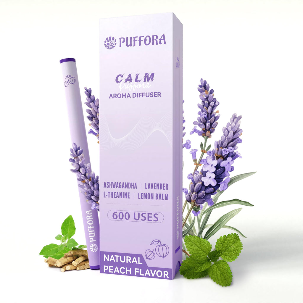 Herbal Diffuser Pen, Plant-Based - Ashwagandha, Lavender, L-Theanine, Lemon Balm, Vitamin B1 & B6, Supports a Calm Mood, Relaxed Feelings, 600 Uses