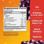 Emergen-C Elderberry Gummies, Elderberry Immune Support Natural Flavors with High Potency Vitamin C, Back to School Essentials - 36 Count