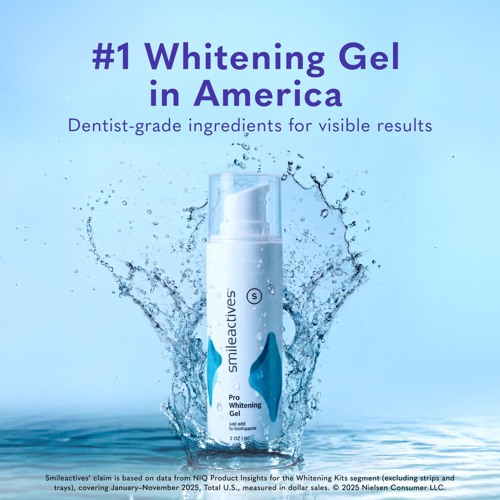 Smileactives Teeth Whitening Gel, Clinical-Grade Hydrogen Peroxide for Long Lasting White Teeth – Simply Add to Toothpaste to Permanently Remove Coffee Stains & More, 2 oz