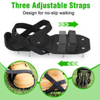 DenForste Lawn Aerator Shoes for Grass - Pre-Assembled Grass Aerator Shoes for Lawn - Soil Yard Aerator Tool for Aerating Patio Garden, Black