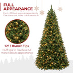 Hykolity 7 ft Prelit Artificial Christmas Tree with 300 Warm White LEDs