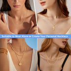 Jewlpire 14K Gold Plated Chain Necklace for Women, 2MM Rope Chains 14K Gold Plated Chain for Women Sturdy & Comfortable Womens Chains Necklace, 20 Inch