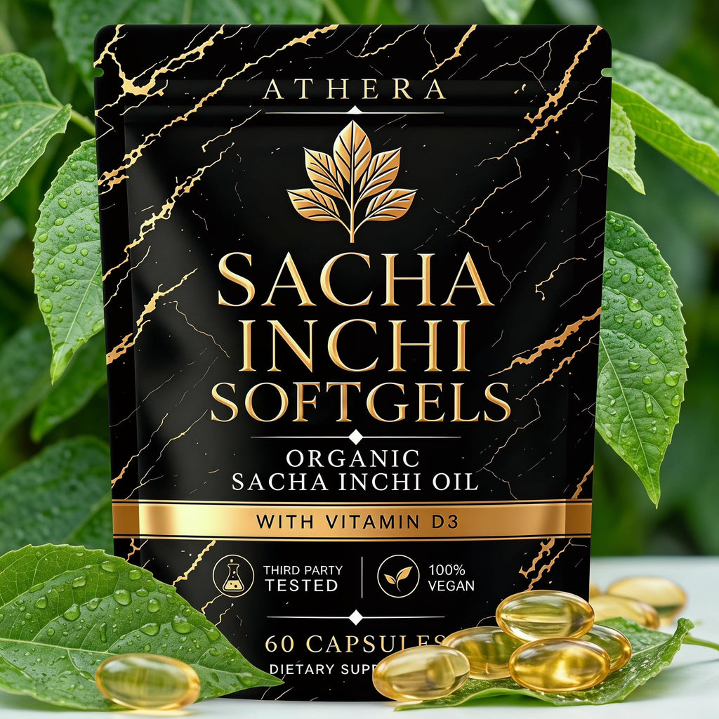Jqewlg Athera Sacha Inchi Oil for Joints Capsules - Cold-Pressed Sacha Inchi Oil with Vitamin D3, Joint & Mobility Support, Vegan Softgels for Daily Wellness - 60 Softgels
