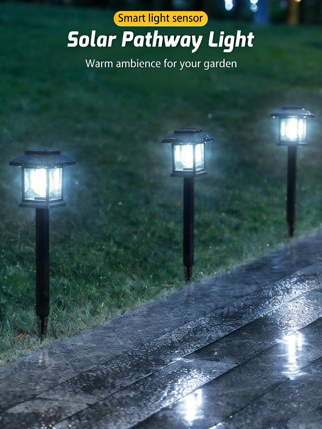 16-Pack Solar Lights Outdoor (Extra-Bright & Smart Auto On/Off), Solar Powered Garden Lights, Waterproof Solar Pathway Lights for Landscape, Path, Yard, Patio, Driveway, Walkway Decor (Cool White)